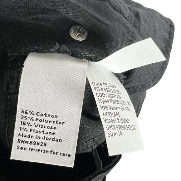 NWT Nine West High Rise Kick Flare Jeans in Coated Black Size 14 - Picture 5 of 10